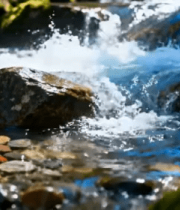 山间溪流石头流水景象5455#横屏 