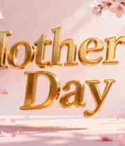  母亲节立体文字花瓣背景1422#横屏 	 