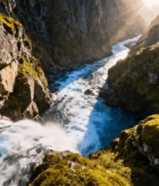 山谷间河流自然风光1064#横屏 