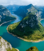 山河河流自然风光俯瞰全景5298#横屏 