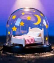  梦幻星空主题玻璃罩内小床素材2078#横屏 	 