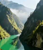 山谷河流自然风光5478#横屏 