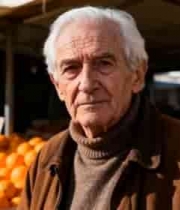  老人在水果摊前特写581#横屏 	 