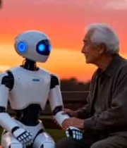  老人与机器人公园长椅互动626#横屏 	 - 