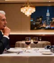  老人与机器人餐厅对坐交谈2035#横屏 	 