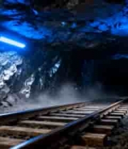  矿洞内部铁轨场景2173#横屏 	 