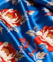  蓝色绣花丝绸面料特写2012#横屏 	 - 