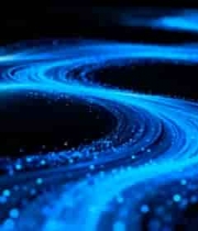  蓝色粒子光效流动背景素材329#横屏 	 