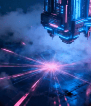 赛博朋克风格未来城市建筑2274#横屏 