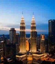  吉隆坡双子塔城市夜景俯瞰856#横屏 	 