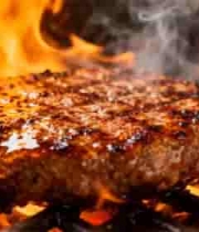  火焰上烤制的牛肉饼2907#横屏 	 