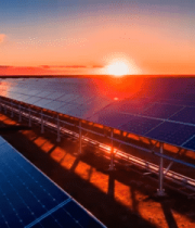 日落时分太阳能光伏电站3276#横屏 