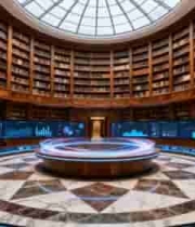  科技感图书馆室内场景1267#横屏 	 -