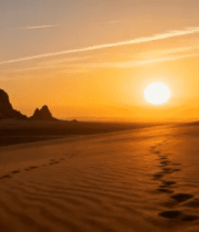 沙漠日落时分的沙丘景象2153#横屏 