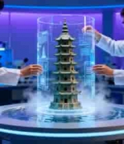  科研人员实验室操作古建模型218#横屏 	 
