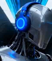  科技感机器人特写1087#横屏 	 