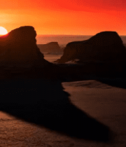 沙漠日落岩石景观素材3693#横屏 