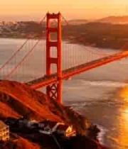  旧金山金门大桥黄昏全景2326#横屏 	 