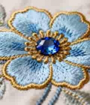  精美刺绣花朵特写125#横屏 	 