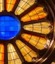  教堂彩色玻璃特写素材196#横屏 	 