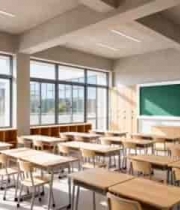  教室内部桌椅及黑板场景225#横屏 	 