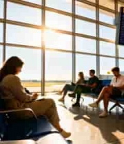  机场候机厅乘客候机场景250#横屏 	 - 