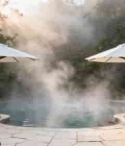  户外绿植环绕的温泉场景729#横屏 	 -