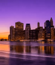 纽约曼哈顿城市建筑黄昏景象683#横屏 