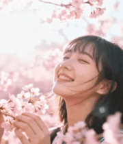 女孩赏樱闻花香4406#横屏 