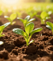 农田中幼苗生长景象2067#横屏 