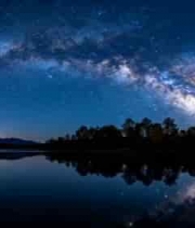  湖面星空倒影全景1411#横屏 	 