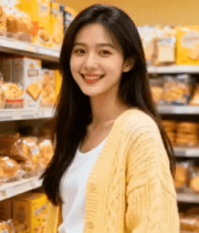 年轻女性超市选购食品4001#横屏 
