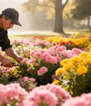 男子花园修剪花卉5320#横屏 