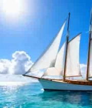  海上航行的白色帆船173#横屏 	 - 