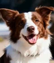  海滩边的可爱小狗特写2585#横屏 	 