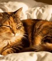 猫咪床上小憩3354#横屏 