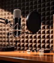 录音室麦克风及音响设备4033#横屏 