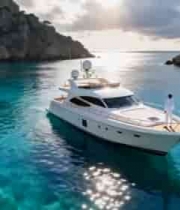  海上游艇航行风景1588#横屏 	 