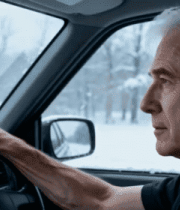 老人驾驶汽车特写素材3496#横屏 