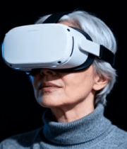 老年人佩戴虚拟现实眼镜1397#横屏 