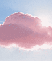 蓝天中漂浮的粉色云朵65#横屏 