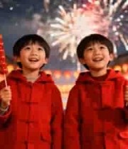  孩童持糖葫芦庆新年场景2474#横屏 	 - 