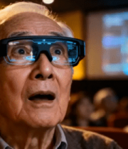 老人体验虚拟现实眼镜1435#横屏 
