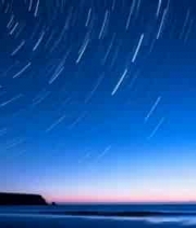  海边夜空星轨景象1173#横屏 	 