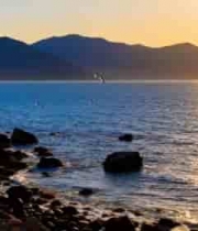  海边日落时分海景1748#横屏 	 -