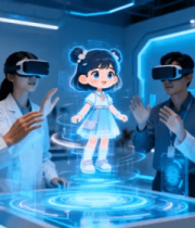 科研人员体验虚拟现实技术1434#横屏 