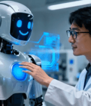 科研人员实验室与机器人互动948#横屏 