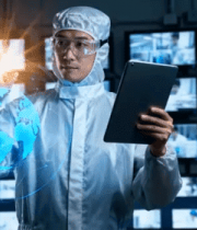 科研人员操作虚拟地球素材1324#横屏 