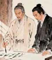  古人毛笔书法创作场景673#横屏 	 