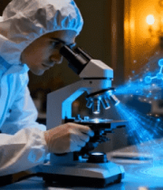 科研人员实验室使用显微镜92#横屏 